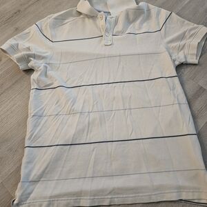 Banana Republic Cream Polo with Navy Stripes